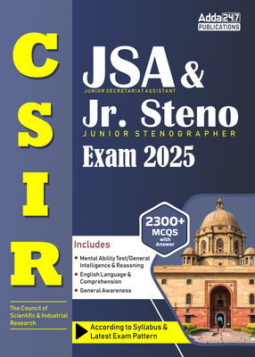 CSIR Junior Secretariat Assistant (JSA) & Junior Stenographer Exam Guide Book 2025 With 2300+ MCQs With Answer(Paperback, Adda247 Publications)