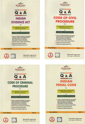 Samarth Agarwal Questions & Answers Series Combo Of 4 Books Code Of Civil Procedure, Indian Evidence Act , Code Of Criminal Procedure And Indian Penal Code For Civil Judge\ Higher Judicial Services\APO Mains Exams & LL.B Syllabus Of All Universities(Paperback, Samarth Agrawal)