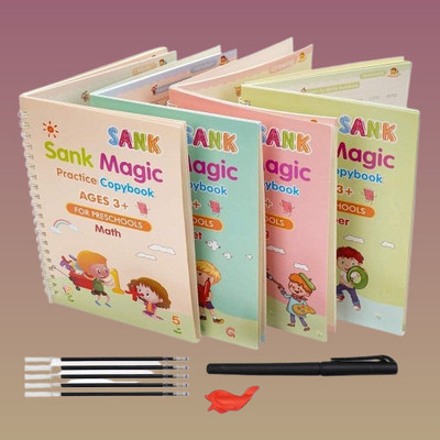Sank Brand Educational Practice Handwriting Book Counting Practice Book For Toddlers With Magic Pen(Spiral, india)