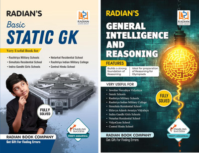 Basic Static GK Book For Sainik School (AISSEE), RMS, Olympiads And Other Entrance Exams In English &General Intelligence & Reasoning Guide Book For JNV, Sainik School (AISSEE), RMS Competitive Exams In English 2025 Pack Of 2 Book's |(Paperback, Preeti Aggarwal) Basic Static GK Book For Sainik School (AISSEE), RMS, Olympiads And Other Entrance Exams In English &General Intelligence & Reasoning Guide Book For JNV, Sainik School (AISSEE), RMS Competitive Exams In English 2025 Pack Of 2 Book's |(Paperback, Preeti Aggarwal)