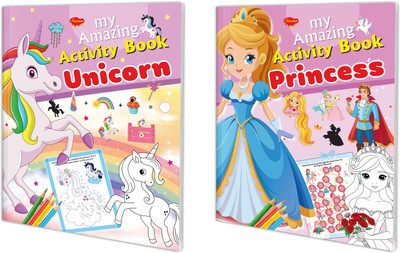 My Amazing Activity Book: Unicorn And Princess :- Magical Land Adventure Book, Fantasy Creatures Activity Fun, Royal Kingdom Play And Learn | Pack Of 2 Activity Books(Paperback, SAWAN)