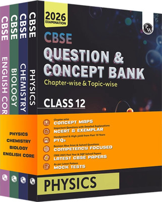 PW CBSE Question & Concept Bank (QCB) Class 12 Physics, Chemistry, Biology And English Combo(Paperback, PHYSICS WALLAH)