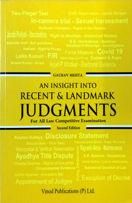 An Insight Into Recent & Landmark Judgments | For All Law Competitive Examination | (ENGLISH) Latest(Paperback, Mr.Gaurav Mehta)