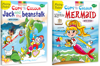 Fairy Tales Colouring Of Jack And The Beanstalk And Little Mermaid Set Of 2 Colouring Books(Paperback, Manoj)