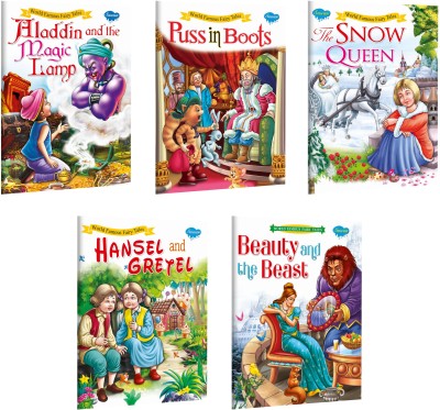 Aladdin & The Magic Lamp, Puss In Boots, The Snow Queen, Hansel And Gretel, Beauty And The Beast | 5 World Famous Story Books By Sawan(Paperback, Manoj Publications)