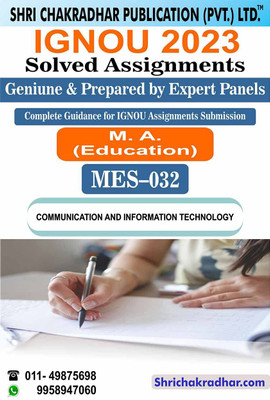 IGNOU MES 32 Solved Assignment 2023 Communication And Information Technology IGNOU Solved Assignment PGDET IGNOU Post Graduate Diploma In Educational Technology (2023) Mes32(Paperback, BHAVYA KUMAR SAHNI)
