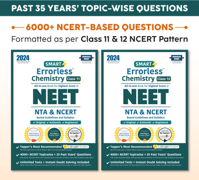 Smart Errorless Chemistry NEET Class 11 & 12 (2024) - NCERT Based | 8000+ NCERT & New Pattern Questions | 35 Past Years Papers | Free E-Book, Mind-maps & App - Universal Books(Paperback, Universal books)