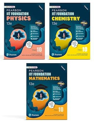 Pearson IIT Foundation'2025 Class 10 Physics Chemistry Mathematics | For JEE, NTSE & Olympiad Exams | JEE Practice Questions| Free Access To Online Assessments, Video Solutions & Interactive Tests(Paperback, TRISHNA)
