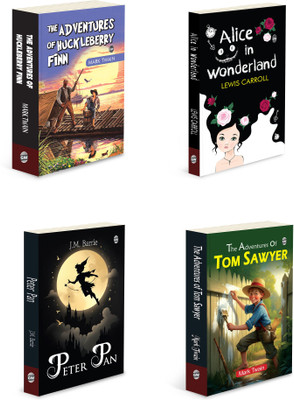 Alice In Wonderland, The Adventure Of Huckleberry Finn And More :- Mixed Bestseller Collection, Literature For Young Readers, Classic Story Gift Collection | Set Of 4 Books(Paperback, Lewis Carroll, Mark Twain, J.M. Barrie)