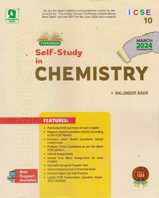 Evergreen Self-Study In Chemistry Icse For Class - 10, By Baljinder Kaur(Paperback, BALJINDER KAUR)