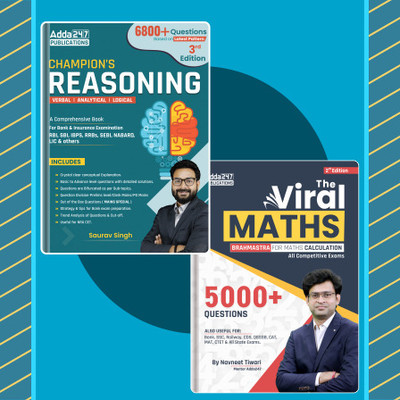 Set Of 2 Champion Reasoning 3.0 & Viral Maths 2.0 For IBPS / SBI / RRB / RBI Bank Clerk / PO Prelim & Main Exams (English Printed Edition) By Adda247(Paperback, Saurav Singh & Navneet Tiwari)