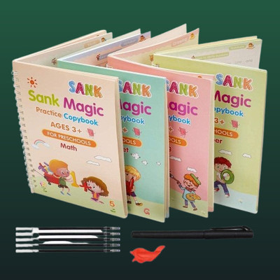 Sank Learning Educational Study Copybook Counting Practice Book For Kids With Magic Pen(Spiral, india)