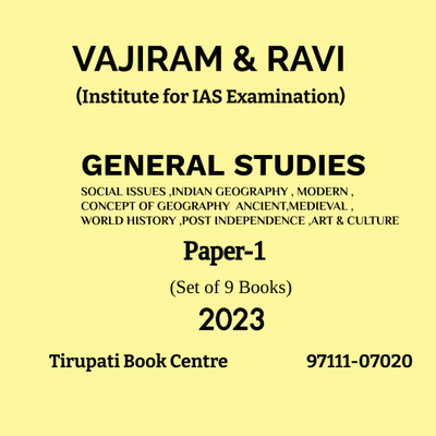 VAJIRAM & RAVI General Studies Paper-1 Mains 2023 Yellow Books Social Issues,Indian Geography,Concept Of Geography Ancient ,Medieval, Modern,World HISTORY,POST Independence & Art & Culture Printed Notes English Medium Set Of 9 Books Civil Service Photocopy 2023(Paperback, VAJIRAM & RAVI) VAJIRAM & RAVI General Studies Paper-1 Mains 2023 Yellow Books Social Issues,Indian Geography,Concept Of Geography Ancient ,Medieval, Modern,World HISTORY,POST Independence & Art & Culture Printed Notes English Medium Set Of 9 Books Civil Service Photocopy 2023(Paperback, VAJIRAM & RAVI)