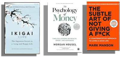 Combo ( Ikigai: The Japanese Secret + The Psychology Of Money + The Subtle Art Of Not A Giving F** ) English(Paperback, Morgan Housel, Hector Garcia, Mark Manson)
