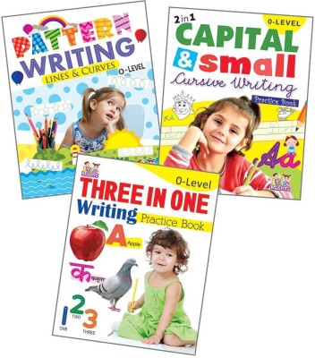 Combo Set Of Writing Books 0-Level : Pattern Writing, Capital & Small Cursive Writing, 3 In 1 Writing(Paperback, Infinity Team)