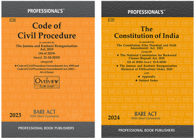 Code Of Civil Procedure & Constitution Of India Set Of 2 Bare Acts(Paperback, Professional)