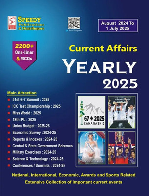 Speedy Current Affairs 2025 Varshikank Yearly August 2024 To 1 July 2025 English Medium(Paperback, speedy)