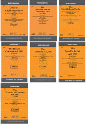 Combo Of 7 Bare Acts (2023 EDITION) For Law Students/Judiciary Aspirants Code Of Civil Procedure Or CPC,CrPC,Constitution,Transfer Of Property,Specific Relief Act,Contract Act,Limitation Act(Paperback, Professionals)