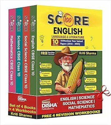 COMBO Disha (Set Of 4 Books With 4 Workbooks) Score 100 Science, Mathematics (Standard), Social Science, English Language & Literature CBSE Class 10 - 10 Year-Wise Solved Papers (2016 - 2025) 5th Edn | 2026 Exam(Paperback, Kirti Sharma) COMBO Disha (Set Of 4 Books With 4 Workbooks) Score 100 Science, Mathematics (Standard), Social Science, English Language & Literature CBSE Class 10 - 10 Year-Wise Solved Papers (2016 - 2025) 5th Edn | 2026 Exam(Paperback, Kirti Sharma)