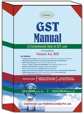 GST Manual (A Comprehensive Book On GST Law) As Amended By Finance Act, 2025 Edition 2025(Paperback, 2997)