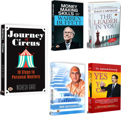 Journey Of Circus + Money Making Skills + Towards Perfection + The Leader In You + Yes You Can | Self Help Books To Create Lasting Successful Impact In Your Life (Set Of 5 Books In English)(Paperback, Nishesh Garg, Pradeep Thakur, Swami Avdheshanand Giri, Dale Carnegie, Ashutosh Karnatak) Journey Of Circus + Money Making Skills + Towards Perfection + The Leader In You + Yes You Can | Self Help Books To Create Lasting Successful Impact In Your Life (Set Of 5 Books In English)(Paperback, Nishesh Garg, Pradeep Thakur, Swami Avdheshanand Giri, Dale Carnegie, Ashutosh Karnatak)