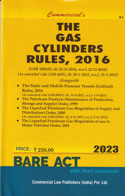 The Gas Cylinders Rules, 2016- 2023/Edition Paperback – 1 November 2022(Paperback, commercial's)