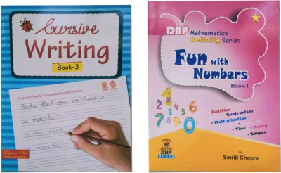 Book Combo Set Of 2 Books- Cursive Writing Book- 3 + DNP Mathematics Activity Series Fun With Numbers Book- 1(Paperback, Smriti Chopra)