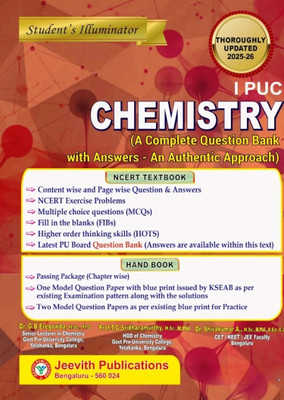 Jeevith 1st PUC Chemistry - Student's Illuminator|A Complete Question Bank With Answers- An Authentic Approach| Thoroughly Updated For 2024-25|(Paperback, Dr. G.B Eregowda, T.G Sridharamurthy, Dr. Shivakumar)