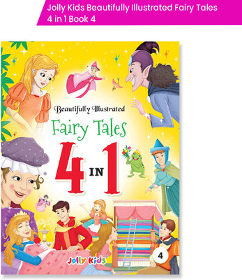 Jolly Kids Beautifully Illustrated Fairy Tales 4 In 1 Book 4 For Kids Ages 3-6 Years| Thumbelina, The Frog Prince, The Princess And The Pea, Sleeping Beauty(Paperback, Jolly Kids)