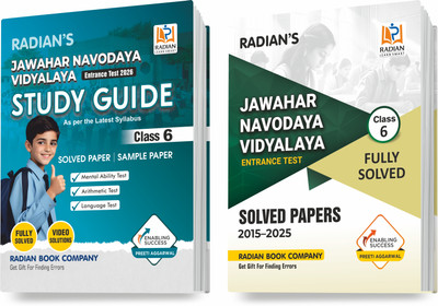 Jawahar Navodaya Vidyalaya (JNV) Class 6 Guide & Previous Years Solved Papers (2015-2025) Book For Entrance Exam 2026 (Combo Pack Set Of 2 Books, English Medium)(Paperback, Radian Book Company, Preeti Aggarwal)