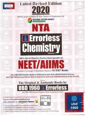 Ubd 1960 Errorless Chemistry For Neet/Aiims Latest 2020 Edition As Per Examination By Nta(Paperback, unknown)