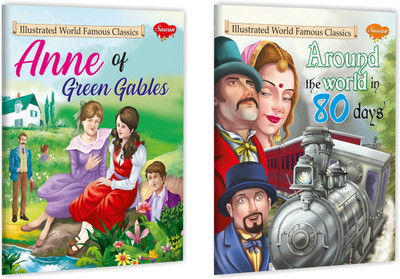 Collection Of Classic Stories For Children With Illustration Set Of 2 | Anne Of Green Gables & Around The World In 80 Days(Paperback, Manoj)