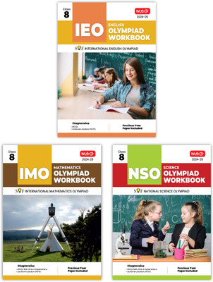 MTG NSO-IMO-IEO (Science, Mathematics & English) Olympiad Workbook Combo Class-8 (Set Of 3 Books) | MCQs, Previous Years Solved Paper & Achievers Section - SOF Olympiad Preparation Books For 2024-25 Exam(Paperback, MTG Editorial Board)
