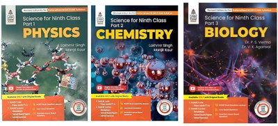 LAKHMIR SINGH & MANJIT KAUR SCIENCE FOR CLASS 9th PART-1 (PHYSICS) PART-2 (CHEMISTRY) PART-3 (BIOLOGY) NEW EDITION 2025-26 COMBO SET OF 3 BOOKS with 3 Disc(Paperback, Lakhmir Singh) LAKHMIR SINGH & MANJIT KAUR SCIENCE FOR CLASS 9th PART-1 (PHYSICS) PART-2 (CHEMISTRY) PART-3 (BIOLOGY) NEW EDITION 2025-26 COMBO SET OF 3 BOOKS with 3 Disc(Paperback, Lakhmir Singh)