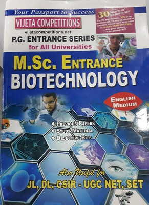 M.Sc. BIOTECHNOLOGY PG ENTRANCE FOR ALL UNIVERSITIES INCLUDES STUDY MATERIAL OBJECTIVE TYPE BITS AND PREVIOUS PAPERS 2022 [ENGLISH](Paperback, VIJETA EXPERTS)