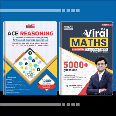 Ace Reasoning Ability & Viral Maths Combo For IBPS / SBI / RRB / RBI Bank Clerk / PO Prelims & Main Exams (English Printed Edition) By Adda247(Paperback, Adda247 Publications)