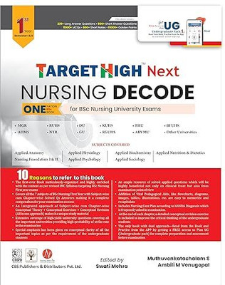 TARGET HIGH NEXT Nursing Decode First Year(Paperback, Dr Muthuvenkatachalam S)
