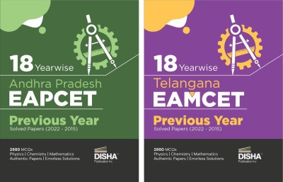 18 Yearwise Telangana EAMCET & Andhra Pradesh EAPCET Previous Year Solved Papers (2022 - 2015) (Set Of 2 Books)| Physics, Chemistry & Mathematics PYQs Question Bank | For 2023 Engineering Exams | 5760 MCQs(Paperback, Disha Experts)