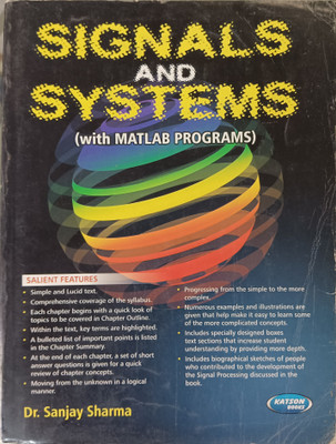 ( USED - SECOND HAND ) Signals And Systems ( With Matlab Programs(Paperback, Dr. Sanjay Sharma)
