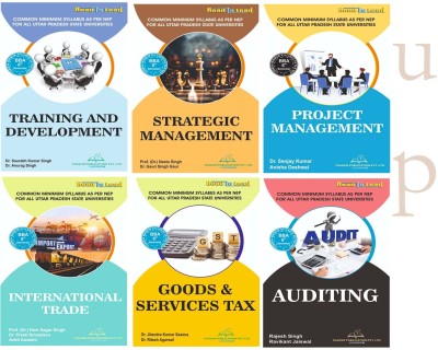 All UP STATE NEP BBA 6th SEM ( 6 IN 1) Combo Pack Book By Thakur Publication ,Training And Development,GOODS & SERVICES TAX,AUDITING,STRATEGIC MANAGEMENT,Project Management,INTERNATIONAL TRADE(Paperback, Experienced Faculty)