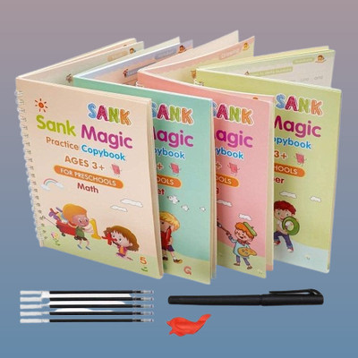 Sank Kids Magic Tracing Handwriting Book Digit Learning Book For Kids With Refillable Pen(Spiral, india)