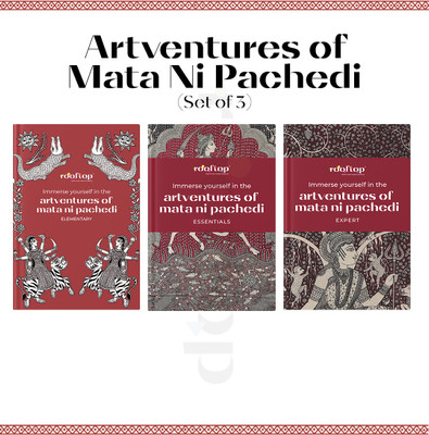 Artventures Of Mata Ni Pachedi – Indian Devotional Folk Art Book Set (3 Hardcover Levels: Elementary, Essential & Expert) | Learn Mata Ni Pachedi Painting From Gujarat | Step-By-Step Techniques, Temple Art, Festival Motifs, Symbolism & Traditional Storytelling(Hardcover, Rooftop)