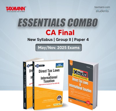 Taxmann's ESSENTIALS COMBO For CA Final | New Syllabus | May/Nov. 2025 Exams – Group II | Paper 4 | Direct Tax Laws & International Taxation (DT) | STUDY MATERIAL & CRACKER | AY 2025-26 | 2 Books Set(Paperback, CA Ravi Chhawchharia)