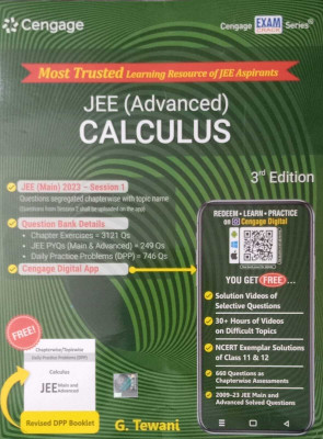 CENGAGE JEE ADVANCED CALCULUS 3rd EDITION WITH DPP BOOKLET(Paperback, G. TEWANI)