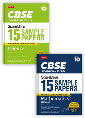 MTG CBSE ScoreMore 15 Sample Question Papers Class 10 Mathematics Standard, Science (Set Of 2 Books) For 2024 Board Exam (Based On CBSE Latest Pattern)(Paperback, MTG Editorial Board)