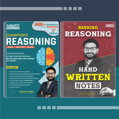 Combo Of Champion Reasoning By Saurav Singh & Banking Reasoning Hand Written Notes For SBI,RBI,IBPS,SEBI,NABARD,LIC & Other Banking Exams(Paperback, Adda247 Publications)