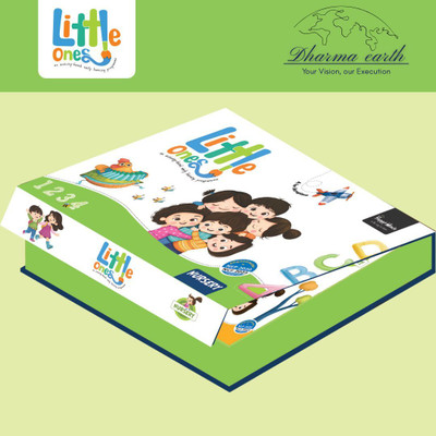 LITTLE ONES Nursery Book Kit By DHARMA EARTH | Complete Early Learning Set For Preschool Kids (Ages 3-4) With 8 Activity Books & Reusable Flashcards | As Per NEP 2020 & NCF 2023(Hard binding with, Happy Minds)