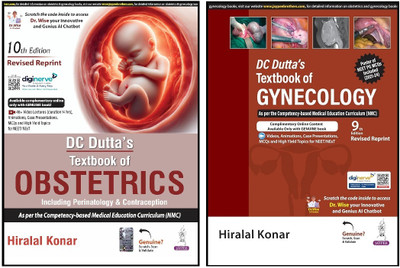 DC DUTTA'S TEXTBOOK OF OBSTETRICS INCLUDING PERINATOLOGY & CONTRACEPTION + DC DUTTA'S TEXTBOOK OF GYNECOLOGY (Combo)(Paperback, Hiralal Konar) DC DUTTA'S TEXTBOOK OF OBSTETRICS INCLUDING PERINATOLOGY & CONTRACEPTION + DC DUTTA'S TEXTBOOK OF GYNECOLOGY (Combo)(Paperback, Hiralal Konar)