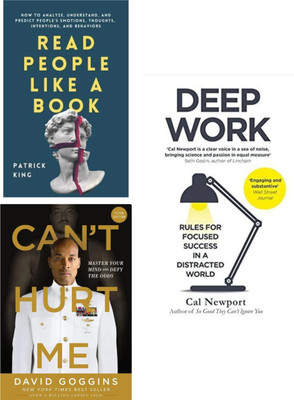 Read People Like A Book, Can't Hurt Me, Deep Work, Combo_set Of 3 Book(Paperback, Self help)