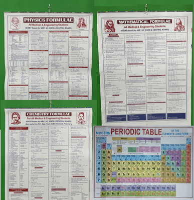 Combo Of Physics Chemistry Math And Periodic Table Formula Chart For Intermediate Students In English(Paperback, VK MAURYA)